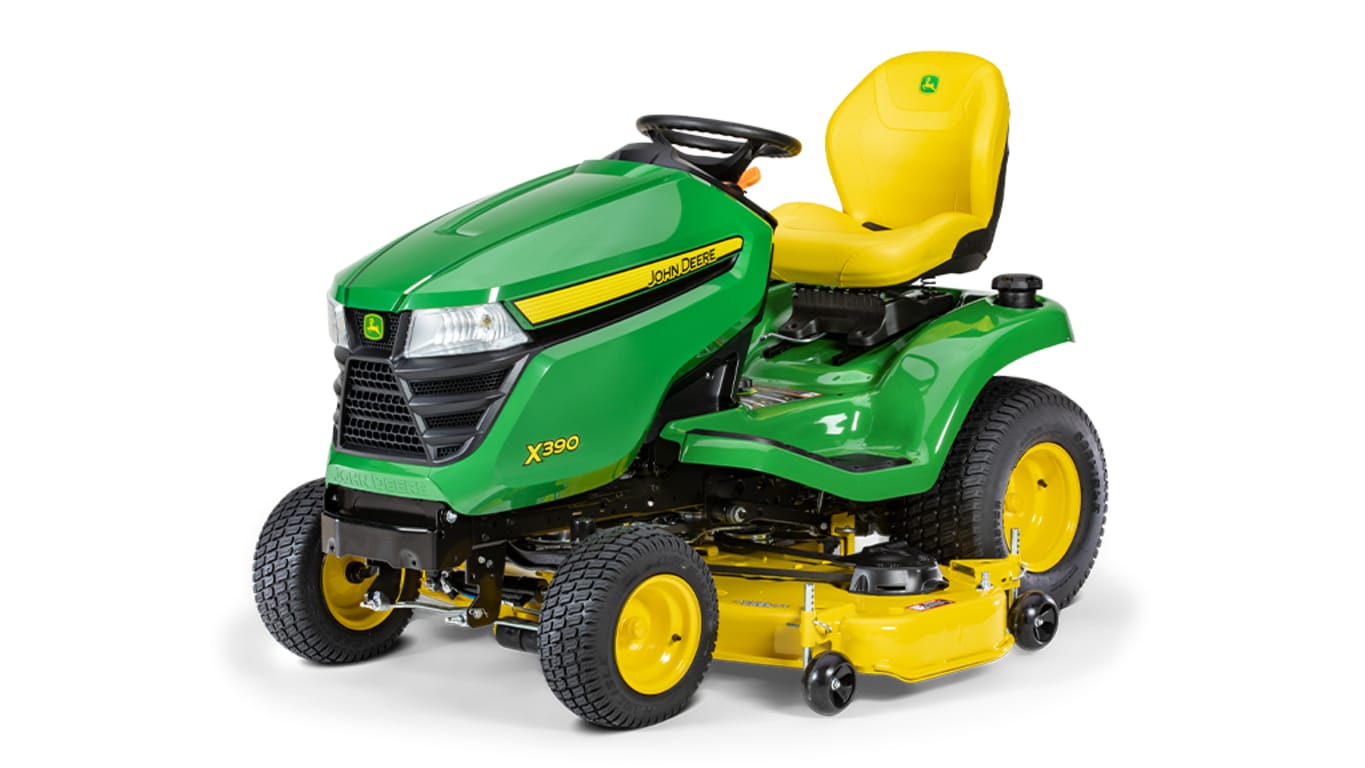 studio image of the X390 series lawn mower with 54-in deck