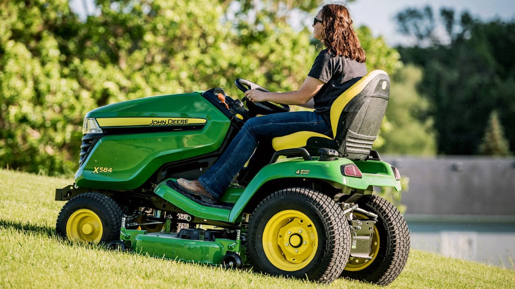 image of X500 image of lawn mower going up a hill