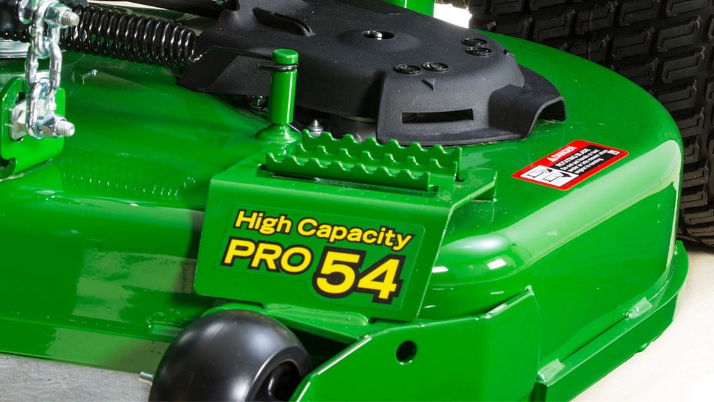 close up image of heavy-duty PRO mower deck