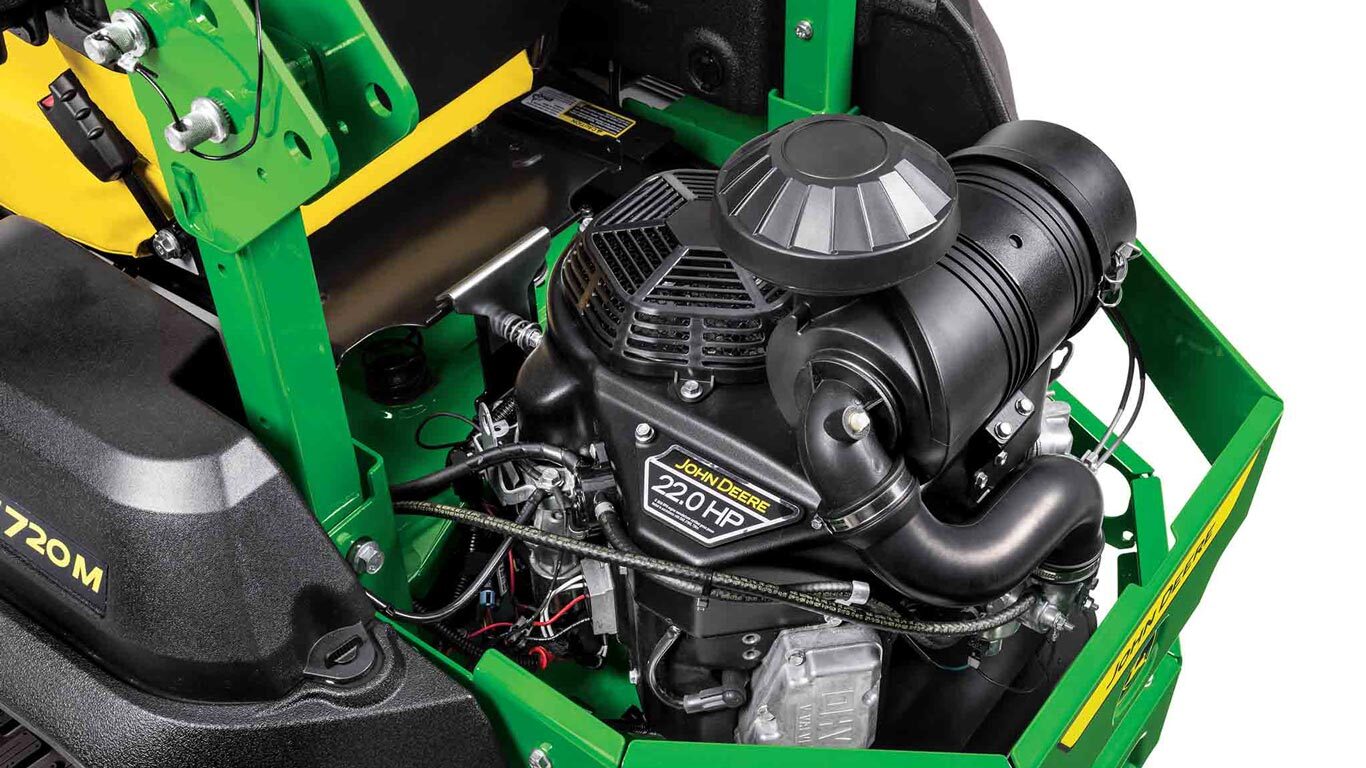A close-up studio shot of a Z720M 22 HP engine on a white background.