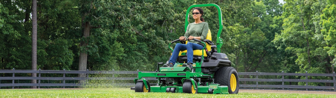 Person mowing grass on Z760R Zero Turn Mower