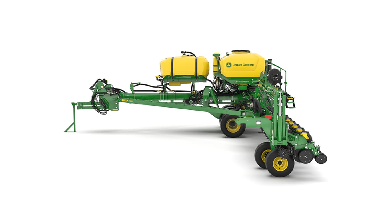 Image studio d'un semoir de précision&nbsp;DB60 à 24&nbsp;rangs vu de la gauche