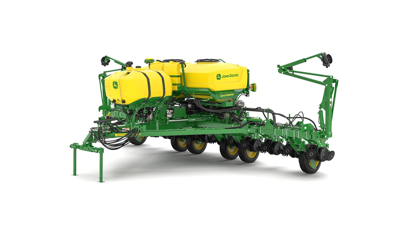 Image studio d'un semoir de précision&nbsp;1775NT à 12&nbsp;rangs vu de l'avant gauche