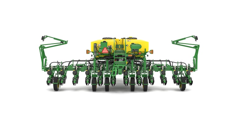 Image studio d'un semoir de précision&nbsp;1775NT à 12&nbsp;rangs vu de l'arrière