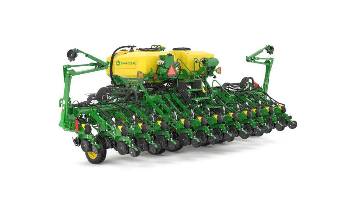 Image studio d'un semoir de précision&nbsp;1795 à 23&nbsp;rangs vu de l'arrière gauche