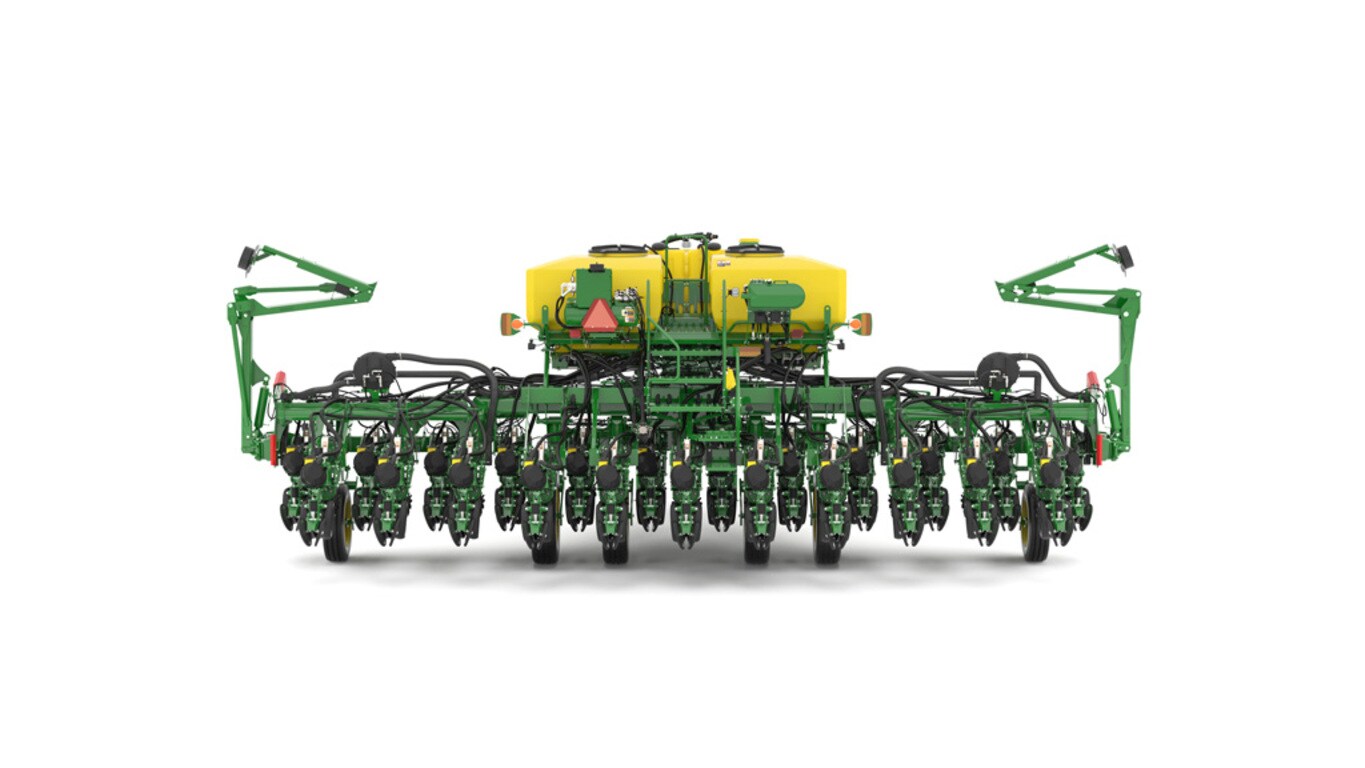 Image studio d'un semoir de précision&nbsp;1795 à 23&nbsp;rangs vu de l'arrière