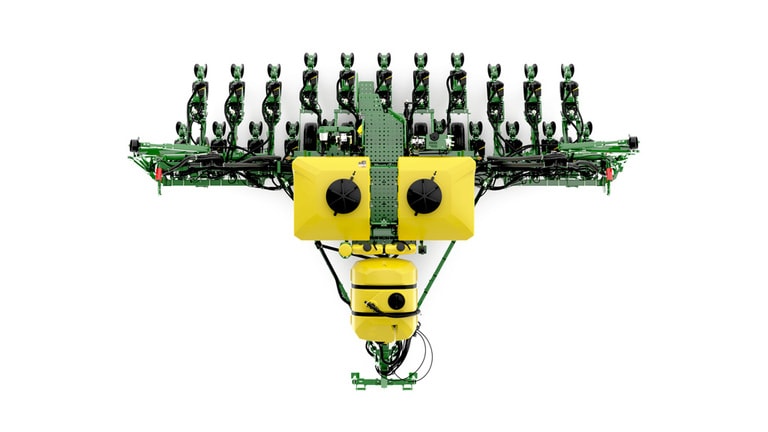 Image studio d'un semoir de précision&nbsp;1795 à 23&nbsp;rangs vu de dessus