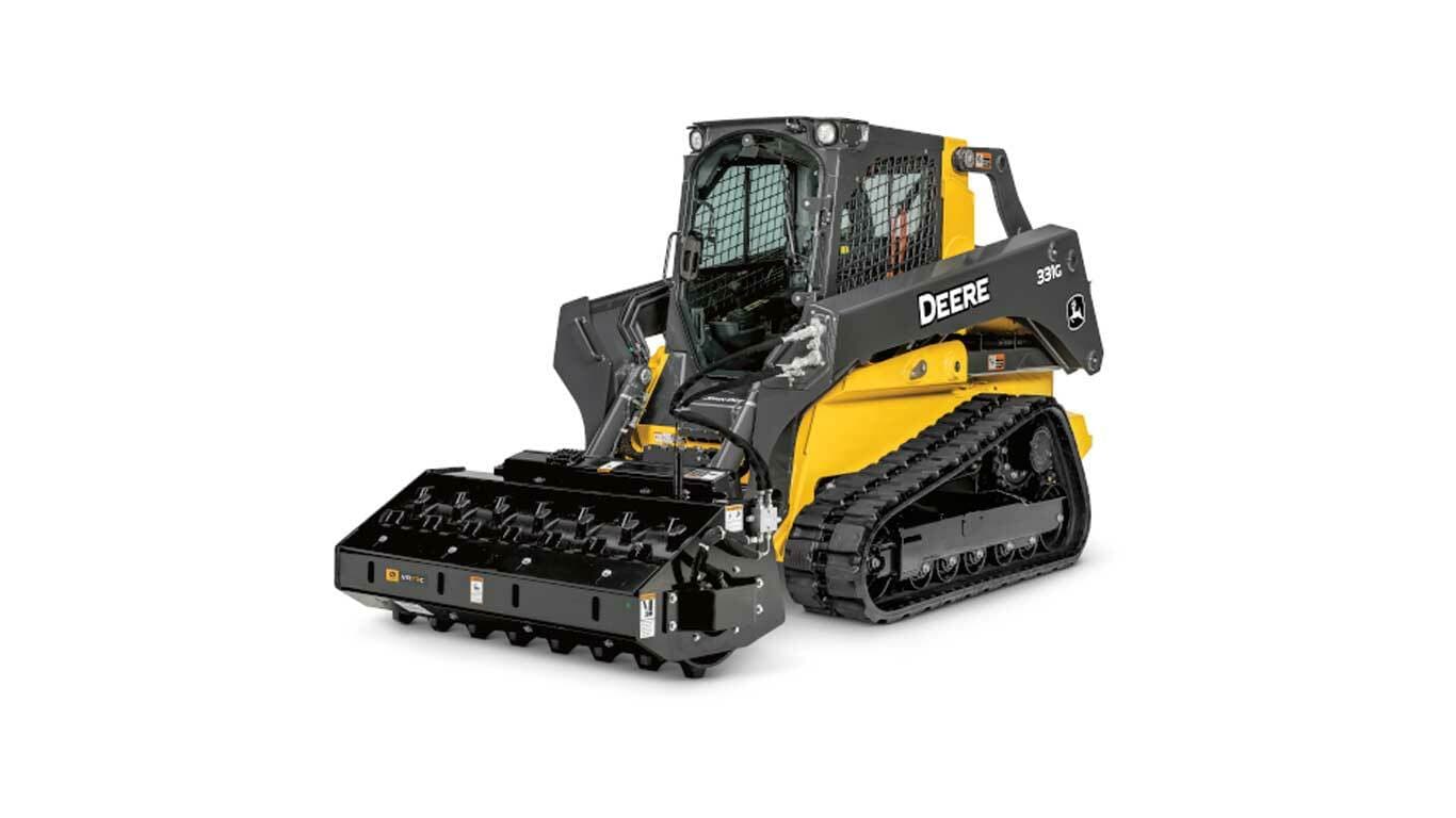 Vr73C Fixation de rouleau vibratoire sur un dérapage avec des pistes sur un fond blanc