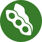 green icon of a soybean pod