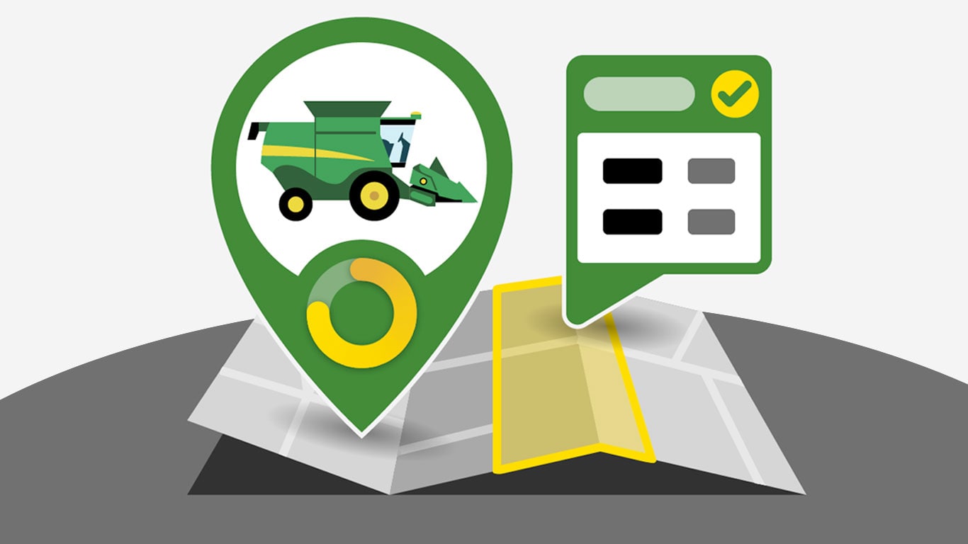 Illustrated view of machine location and map