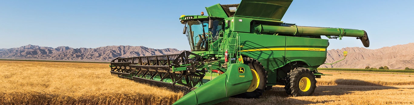 Harvesting wheat with an S Series Combine