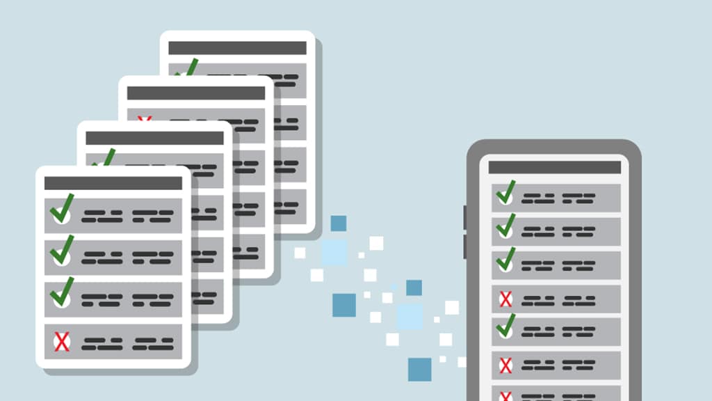 icon of several work plans linked to a mobile phone