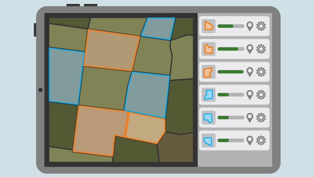 icon of field divided into different areas