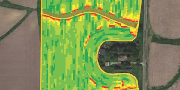 lose up image of a field in the John Deere Operations Center software
