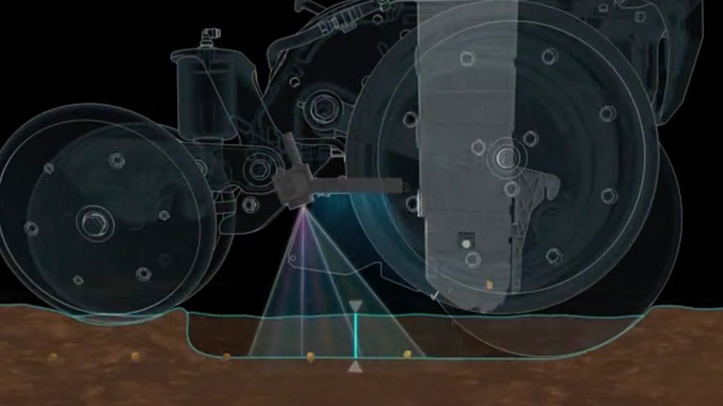 Image of the camera view of the furrow during planting