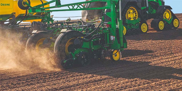 Planting seed in a tilled field