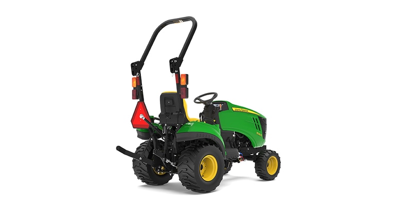 Vue arrière du tracteur compact 1023E.