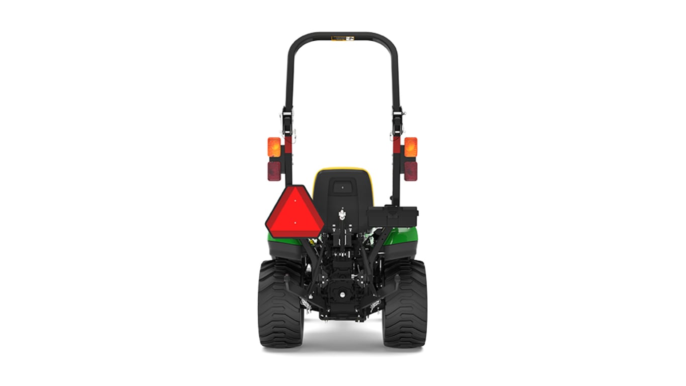 Vue arrière du tracteur compact 1023E.