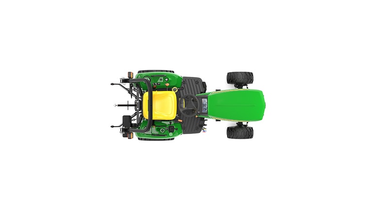 Vue du dessus du tracteur compact 1023E.