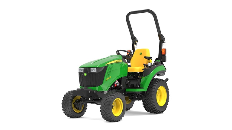 Vue avant gauche du tracteur compact 2025R.