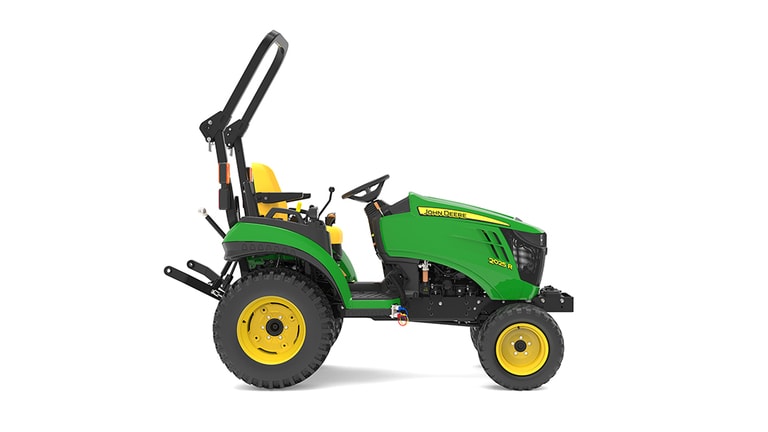 Vue latérale droite du tracteur compact 2025R.