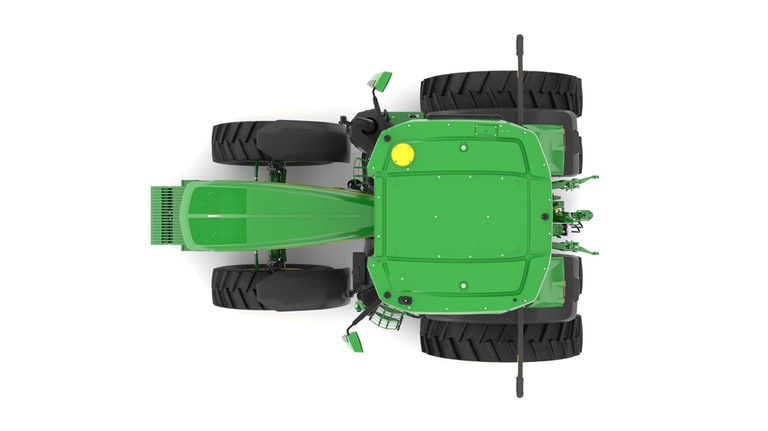 Photo studio sur fond blanc d'une tracteur 7R 210 vue de dessus