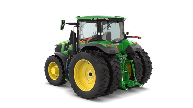 Rear left-facing 7R 230 Tractor on a white background