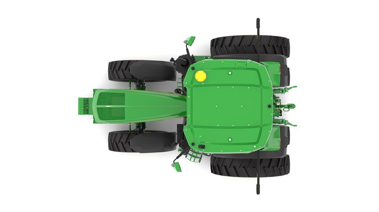 Top view of 7R 250 tractor on a white background
