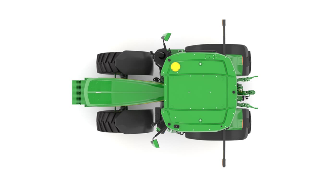 Photo studio sur fond blanc d'une tracteur 7R 270 vue de dessus