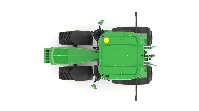 Photo studio sur fond blanc d'une tracteur 7R 270 vue de dessus