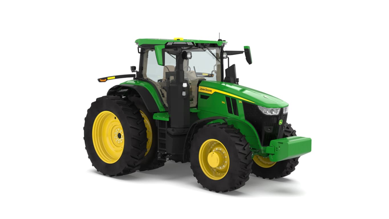 Front right-facing 7R 310 tractor on a white background