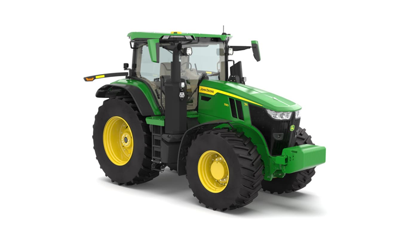 Front right-facing 7R 330 tractor on a white background