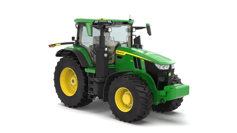 Front right-facing 7R 330 tractor on a white background
