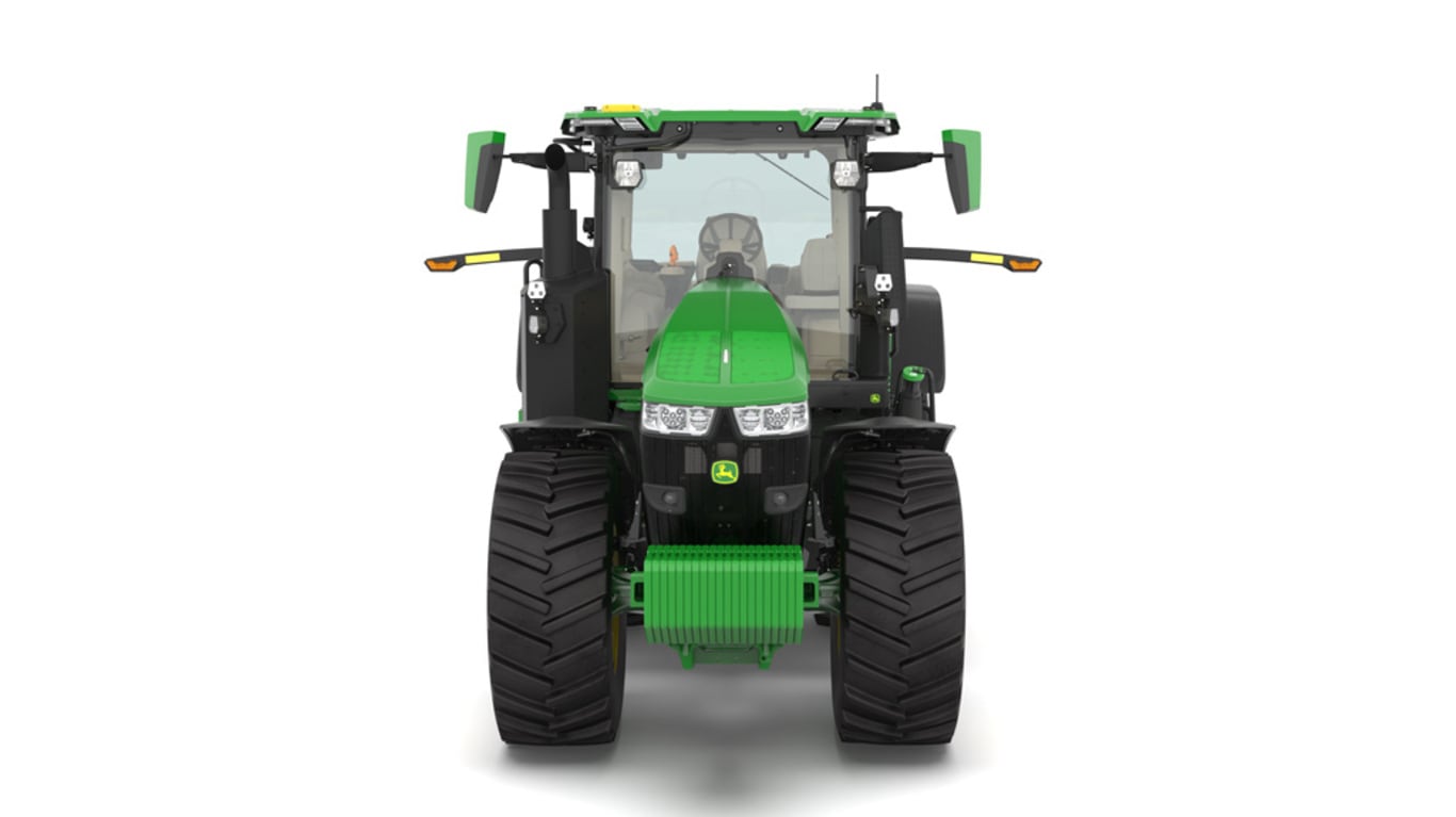Front view of 7R 330 tractor on a white background