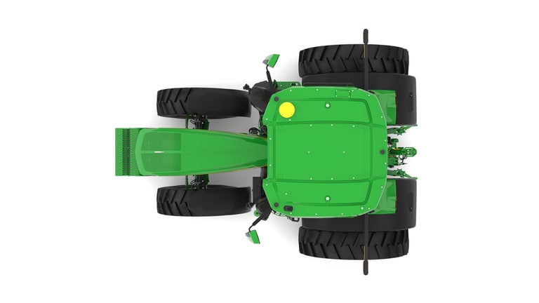 Photo studio sur fond blanc d'une tracteur 7R 350 vue de dessus