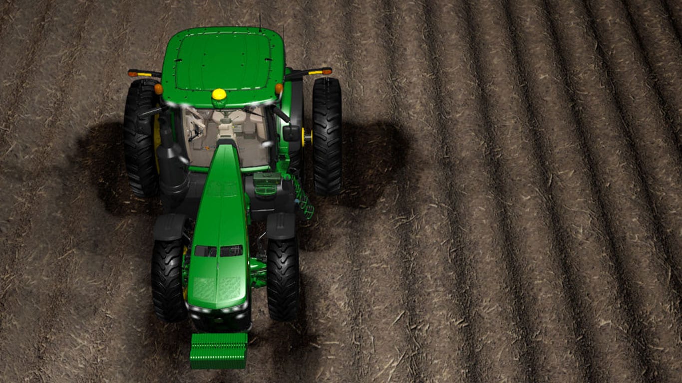 Image of tractor guided by technology