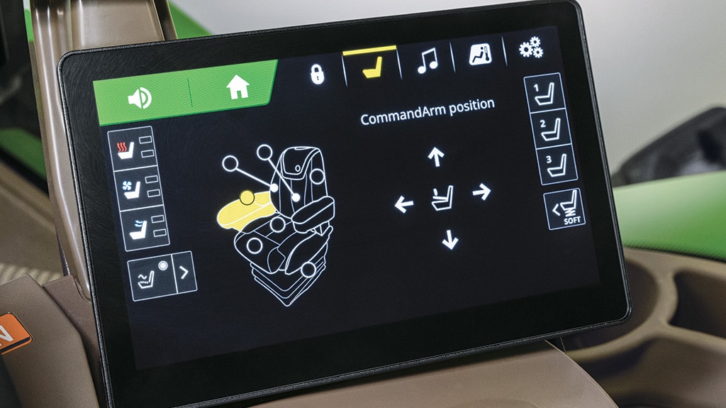 Gros plan de l’afficheur pratique avec les paramètres de CommandARM affichés à l’écran.