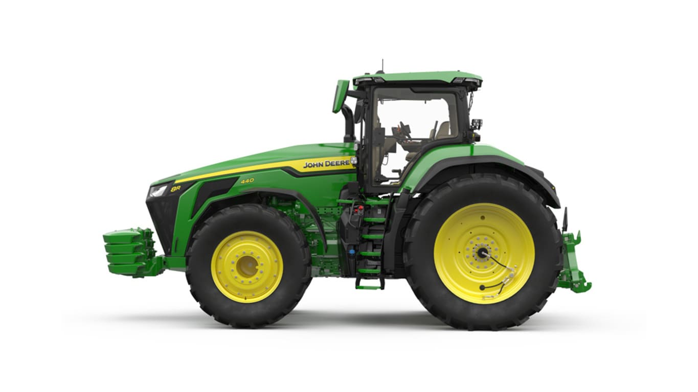 Image de studio du tracteur 8R 440 vu de gauche