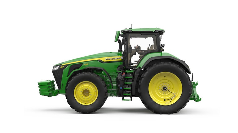 Image de studio du tracteur 8R 490 vu de gauche