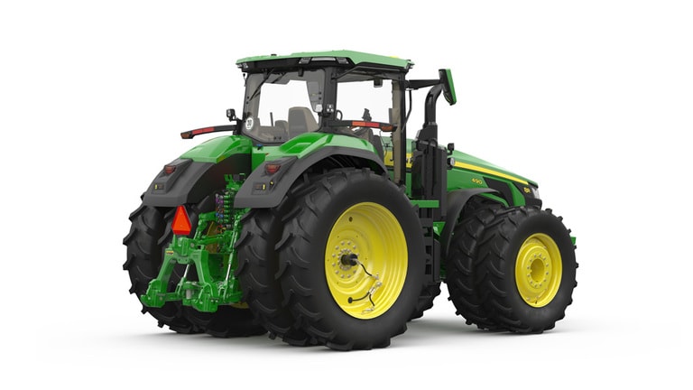 Image studio du tracteur 8R 490 vu de l’arrière droit