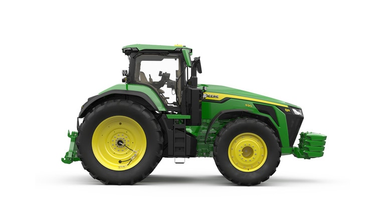 Image de studio du tracteur 8R 490 vu de droite