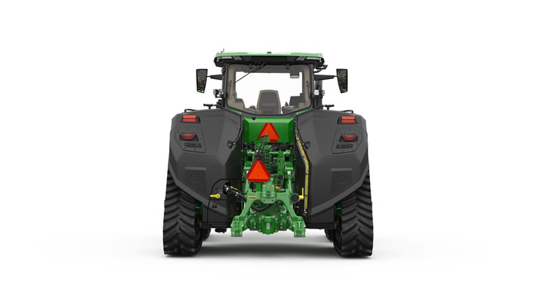 Image de studio du tracteur 8RX 490 vu de l'arrière