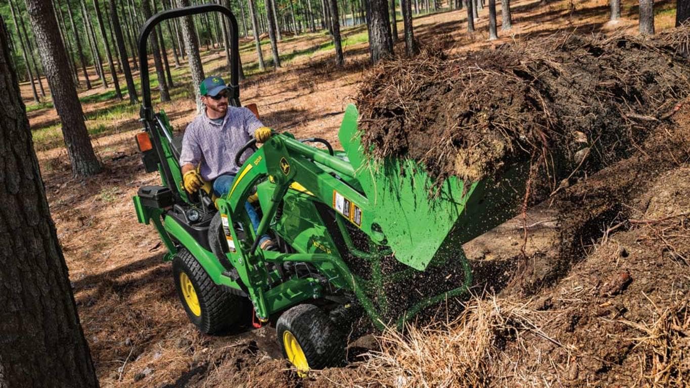 field image of the 1025r compact utility tractor with cab