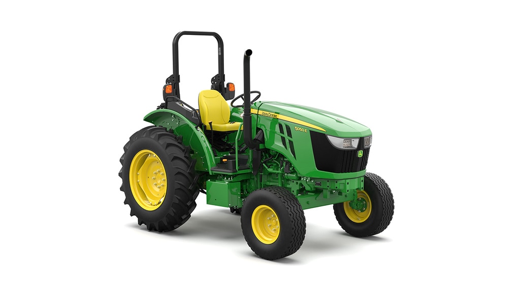 A front-right-facing green utility tractor on a white background.