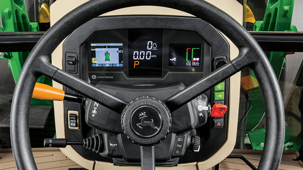 close up view of dashboard and steering wheel