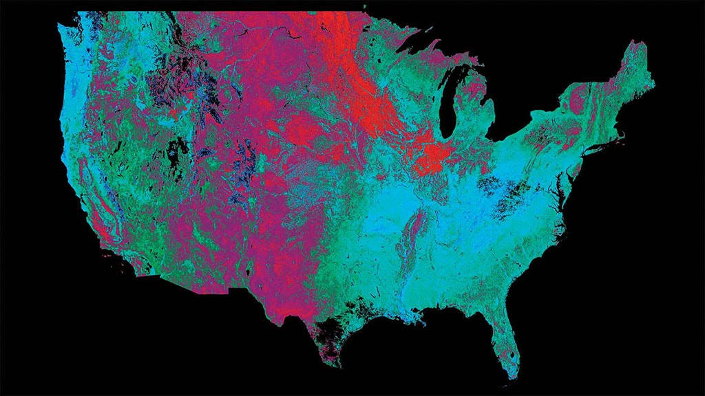 satellite image of USA