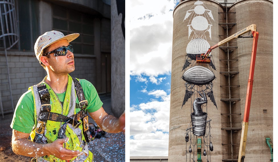 painter and silo art