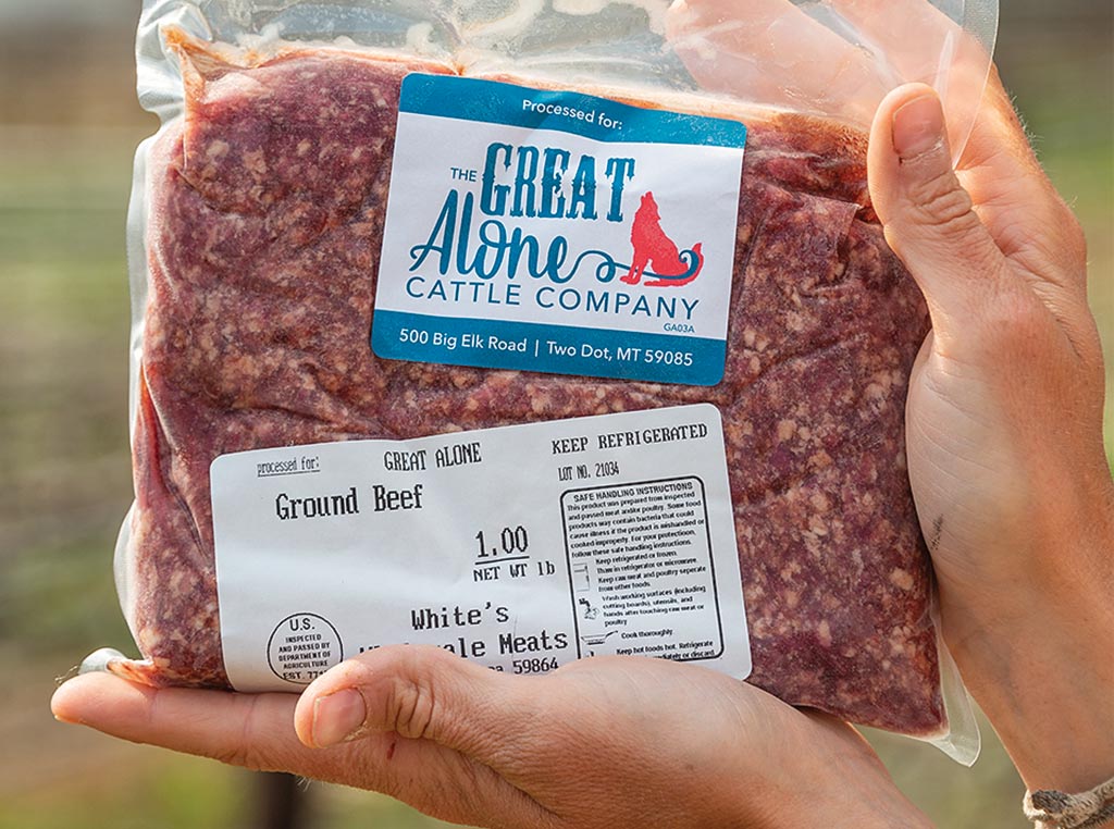 close-up of packaged ground beef