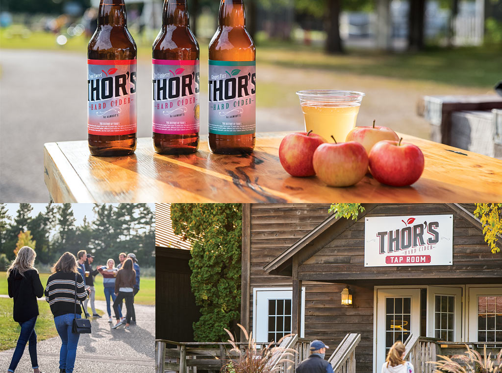 bottles of cider and store front