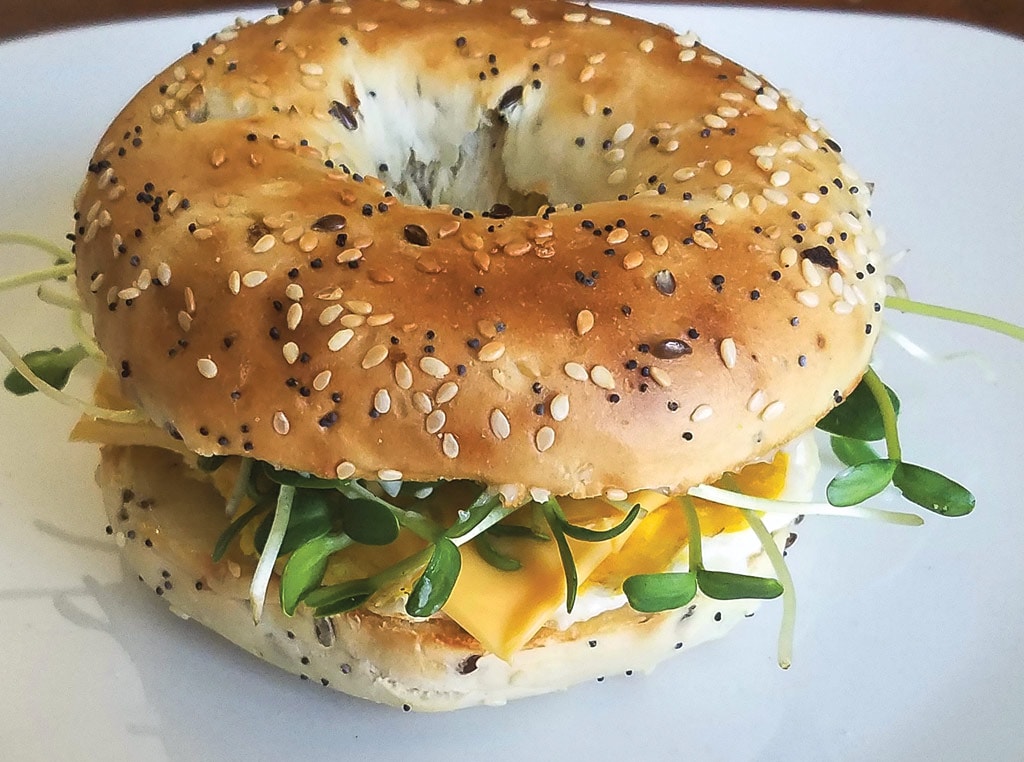 bagel sandwich close up